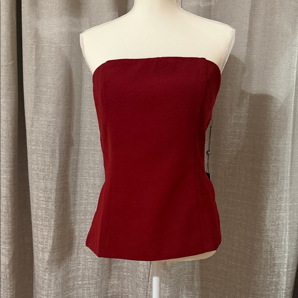 Elegant Red Strapless Top